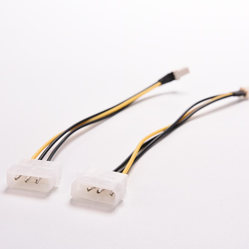 2pcs 20cm 4 Pin Molex IDE To 3 Pin PC Computer CPU Case Fan Power Connector Cable Adapter