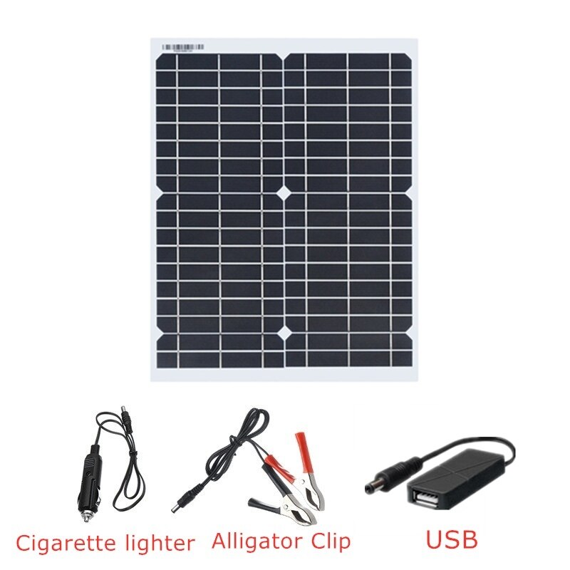 20w Solar Panel Flexible With 10A 12v 24v Controller Car Charger For RV Car Boat LCD Display Powebank camping hiking car boat: 20w kit
