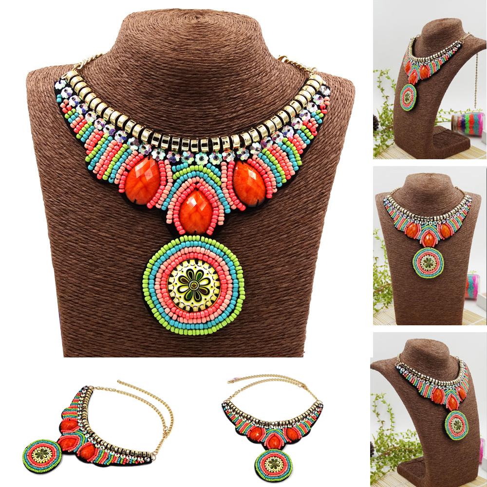Vintage Bohemen Ketting Voor Vrouwen Grote Etnische Kraag Vrouwelijke Verklaring Boho Sieraden Maxi Tribal Hangers Handgemaakte Kralen