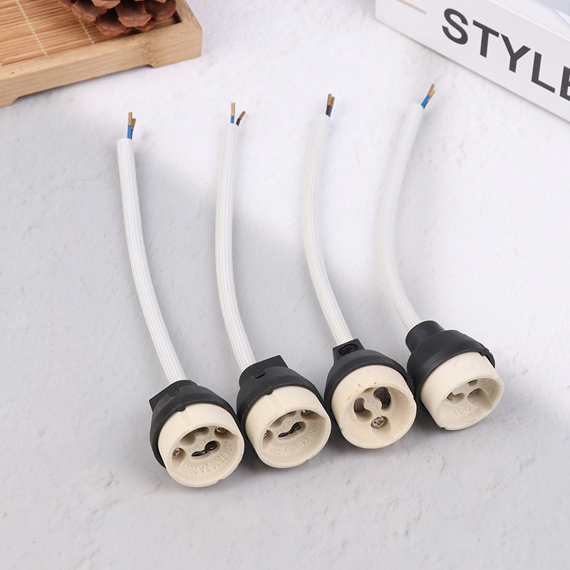 4 Stuks Gu10 Lamp Basis Keramische Lamphouder Socket Connector Adapter Draad Voor Led Lamp Stand Kroonluchter Halogeenleds Accessoire