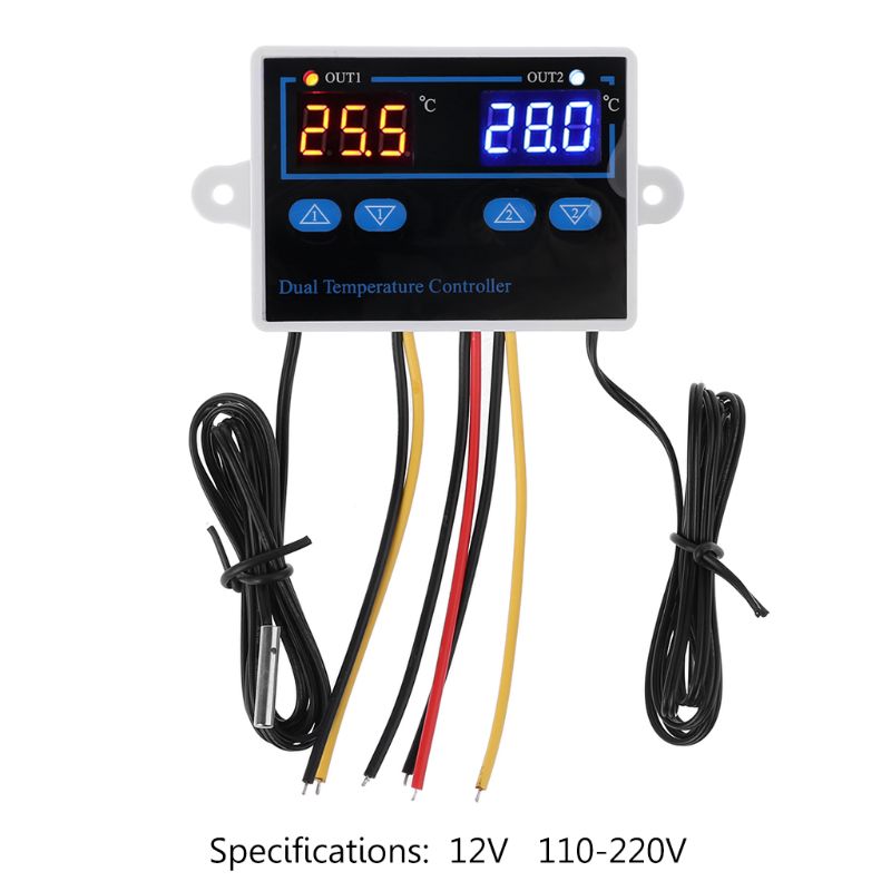 Dubbel termostat för inkubator 10a digital uppvärmning kyltemperaturregulator