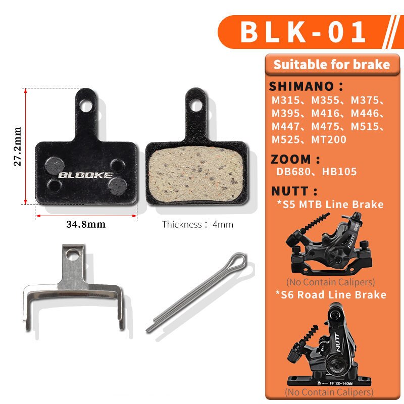10 pares de pastillas de freno de disco para bicicleta de montaña, pastillas de freno de resina para Shimano B01S 7100 MT200 AVID BB5 BB7 NUTT HB100 SRAM Tektro: BK01-10P