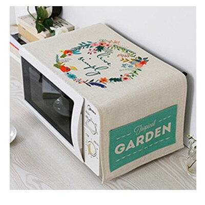 Cotton And Linen Fabric Microwave Oven Dust Cover High - Grade European Style Anti - oil Microwave Oven Protective Cover: AD