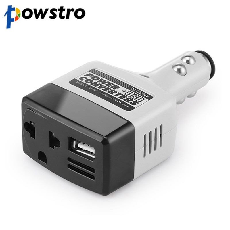 Powstro Dc 12V Naar Ac 220V Car Charger Power Inverter Converter 6W Gemodificeerde Sinus Met usb Uitgang Voor Smartphone Tablet