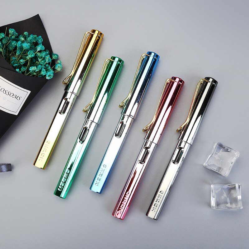 Magic color Fountain Pen Erasable Blue ink Color Gold pen nib F/EF Students office stationery Supplies pens