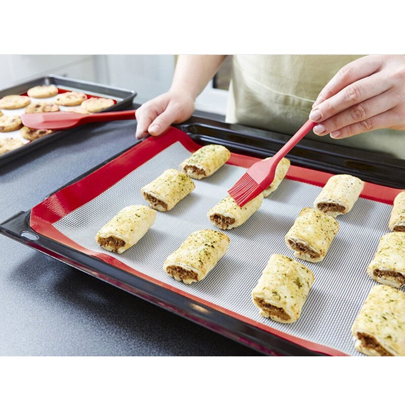 Esterilla de silicona antiadherente para hornear, almohadilla para galletas, para masa esterilla, resistente a altas temperaturas, para horno, de fibra de vidrio