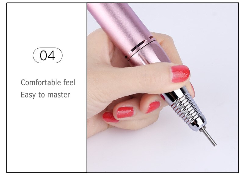 Taladro eléctrico para uñas, máquina de manicura con cabezal de pulido, pulidor de uñas portátil, Mini bolígrafo eléctrico, pulidor de uñas, pulido de uñas