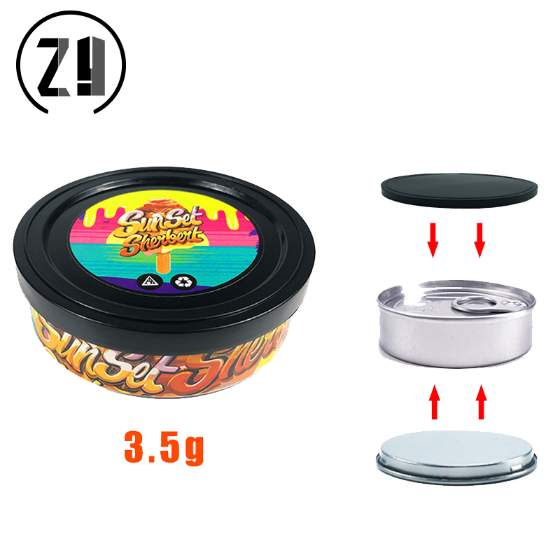 10/20pcs Boîtes de Conserve Avec Autocollant Pot De Stockage Boîte Conteneur Chroma Étiquette Auto-scellant Pressitin Couvercle En Métal