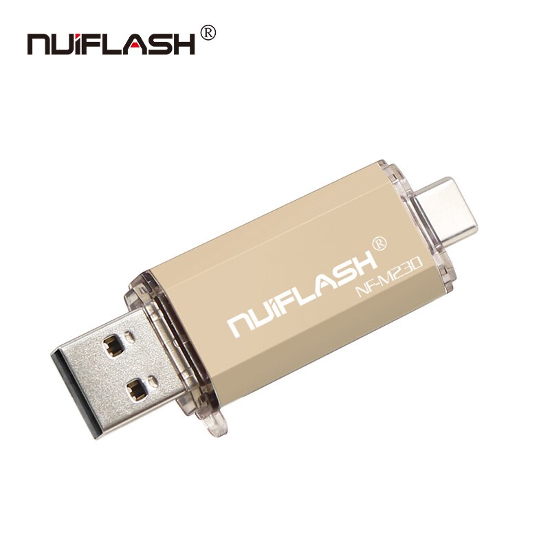Nuiflash Type C 2.0 Usb Flash Drive Pendrive Tiny 4 Gb 8 Gb 16 Gb 32 Gb 64 Gb Pen drive U Stok 128gbU Disk Memory Stick Kleine: 8GB / champagne