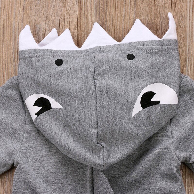 Casual Peuter Kids Baby Jongens Kleding Lange Mouw Haai Hooded Tops Hoodie Pocket Jasje Herfst Winter Bovenkleding 1- 6T