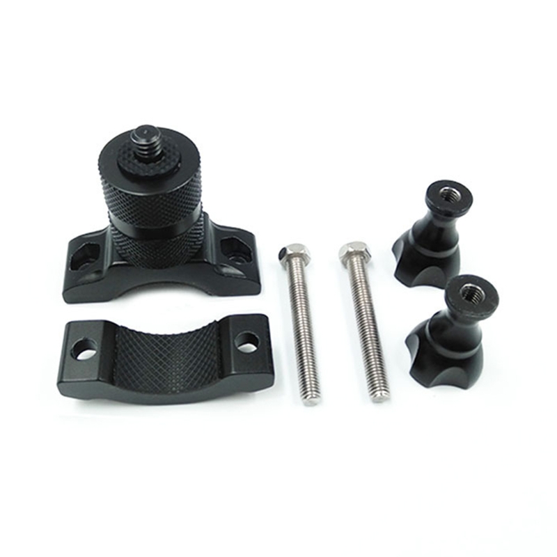 T8WC Bike Handlebar Mount Clip Tripod Clamp Holder Grip Mount Aluminum Alloy Bicycle Motorcycle O-shaped Clamp Compatible with 8