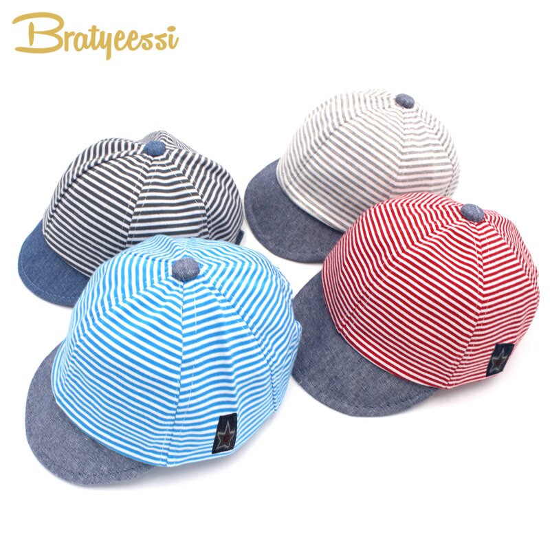 Gestreiften Baby Hut Sommer Baumwolle Baby Junge Kappe Einstellbar Säuglings Hüte für Mädchen 6-18M 1 PC