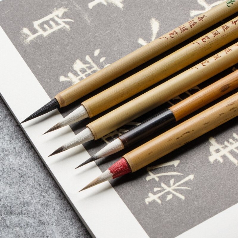 Small Regular Script Calligraphy Brush Handmade Purple Rabbit Hair Writing Brush Pen Shou Jin Ti Copy Scripture Hook Line Pen