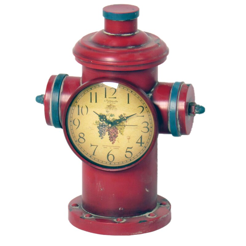 Fogo do vintage estátua hidrante relógio de mesa design criativo decoração casa ornamento retro antigo relógio de mesa