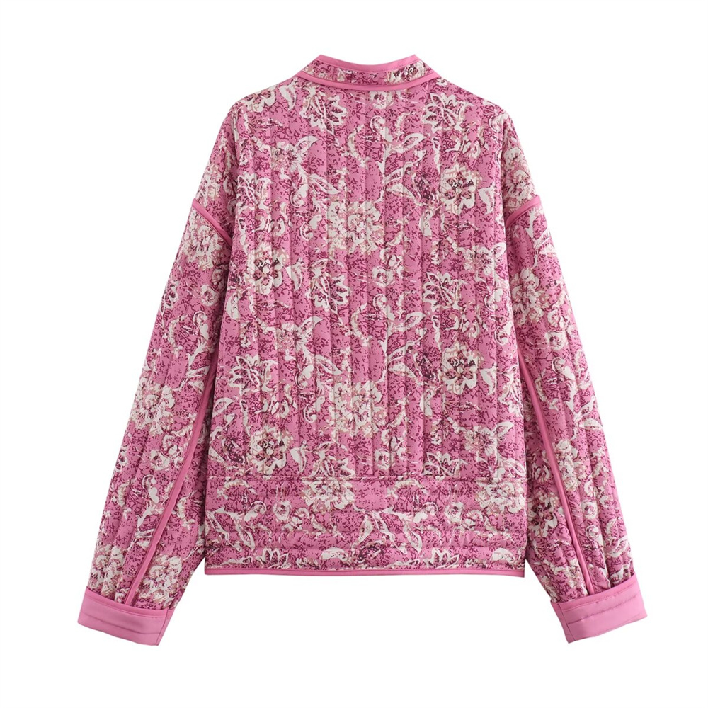 Neue modische und vielseitige langärmelige, lockere und schlankmachende bedruckte Baumwolljacke für Damen Ich bin europäischen und amerikanischen Stil 2024.