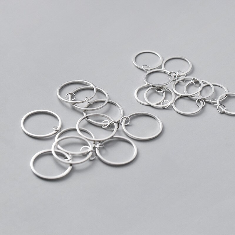 2 stk 925 sterlingsølv enkle runde tynde cirkel charms 12mm 15.5mm s925 sølv geometri øreringe vedhæng diyjewelry fund