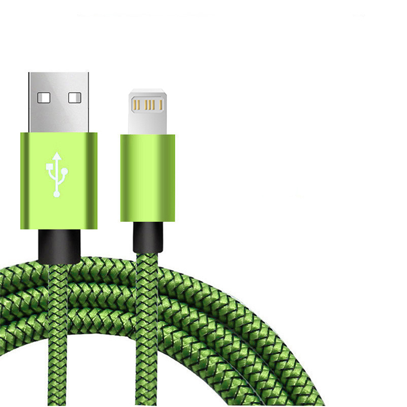 USB-Kabel für iPhone 11 12 13 14 Profi X XS Max XR 6s 7 8 Plus SE iPad 3A Schnellladekabel praktisch-Ladegerät Datenkabel 2m 3m: Grün / 3m