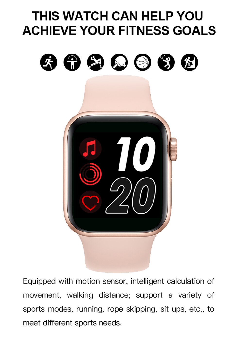 T500 Smartwatch IWO13 Serie 5 Bluetooth Call 44Mm Smart Horloge Hartslagmeter Bloeddruk Voor Ios Android Pk iwo 12 Iwo 8