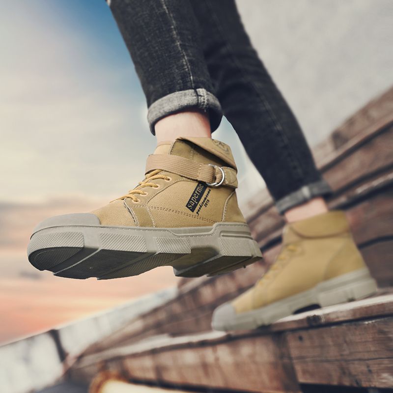 Martin boots höst- och vintertrend herrstövel i koreansk stil arbetsskor england högtopp casual canvasstövel