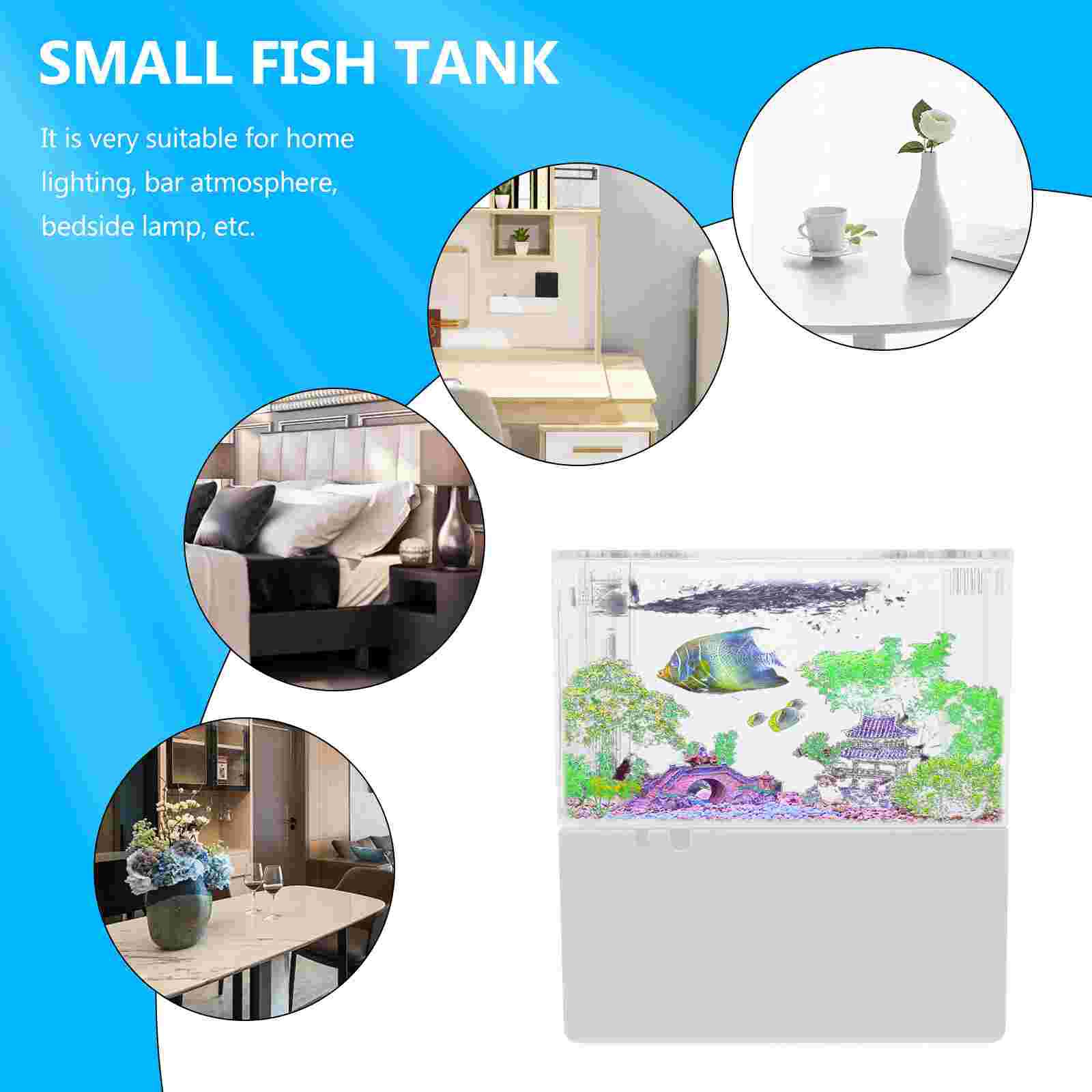 1pc Acrylic Fish Tank Free Water Change Fishtank Transparent Fish Tank