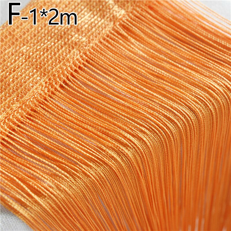 100X200Cm Draad Gordijn String Screen Lint String Divider Blind Voor Woonkamer Deur Muur Window Panel Kwastje gordijnen: F