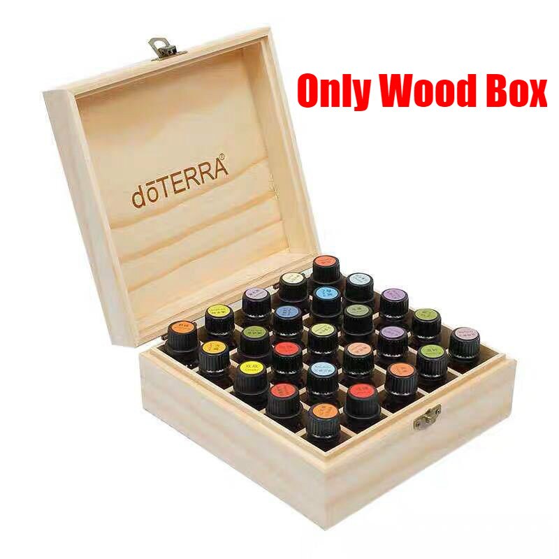 DoTERRA-caja de madera del almacenaje de aceite esencial, 25 compartimentos de almacenamiento, 15ML, 24 + 1 compartimiento, caja con pantalla de aceite esencial: Type C With Logo