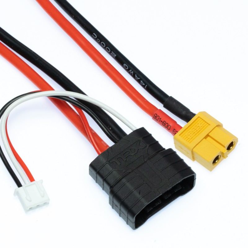 Cable adaptador de carga de batería Lipo 2S/3S/4S XT60 hembra a TRX Traxxas ID macho Cable de equilibrio de carga Cable 14awg 150mm