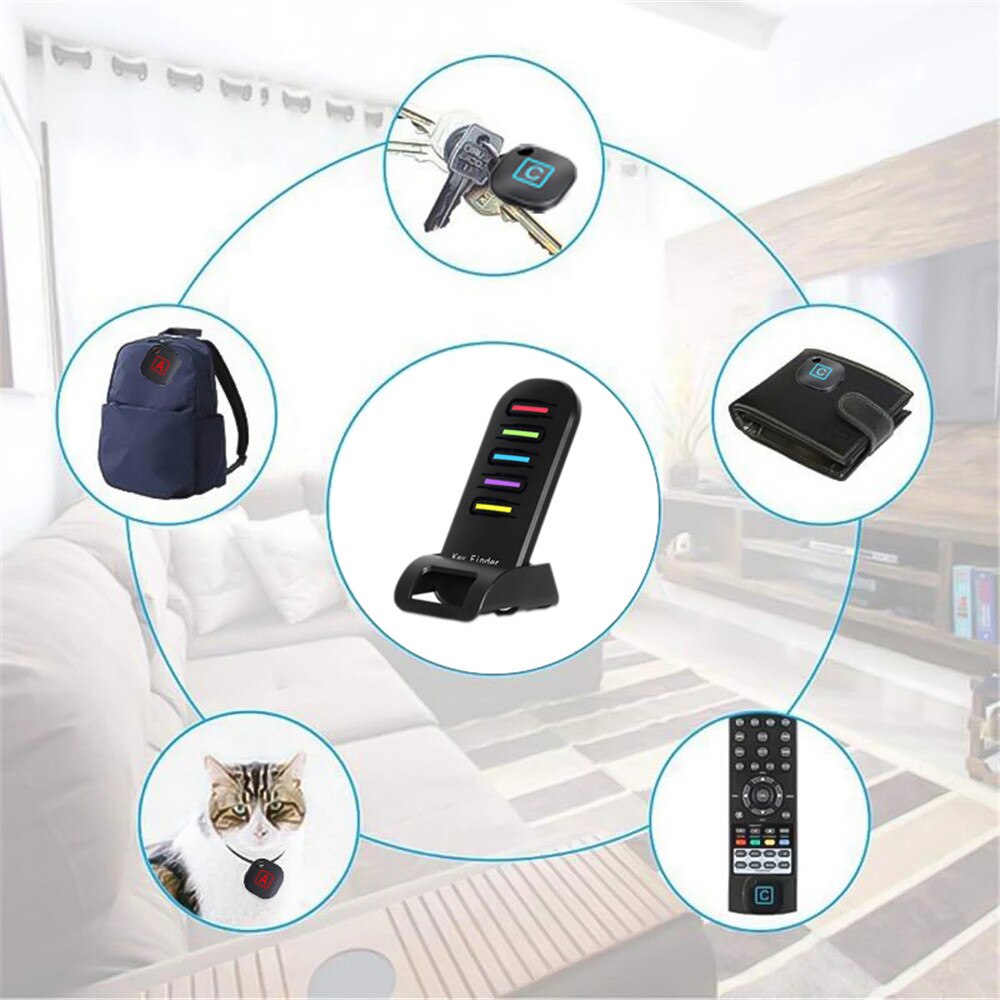 Wireless Pet Tracker Key Finder Remote Key Locator Phone Wallets Anti-Lost 5 Receivers and 1 Dock