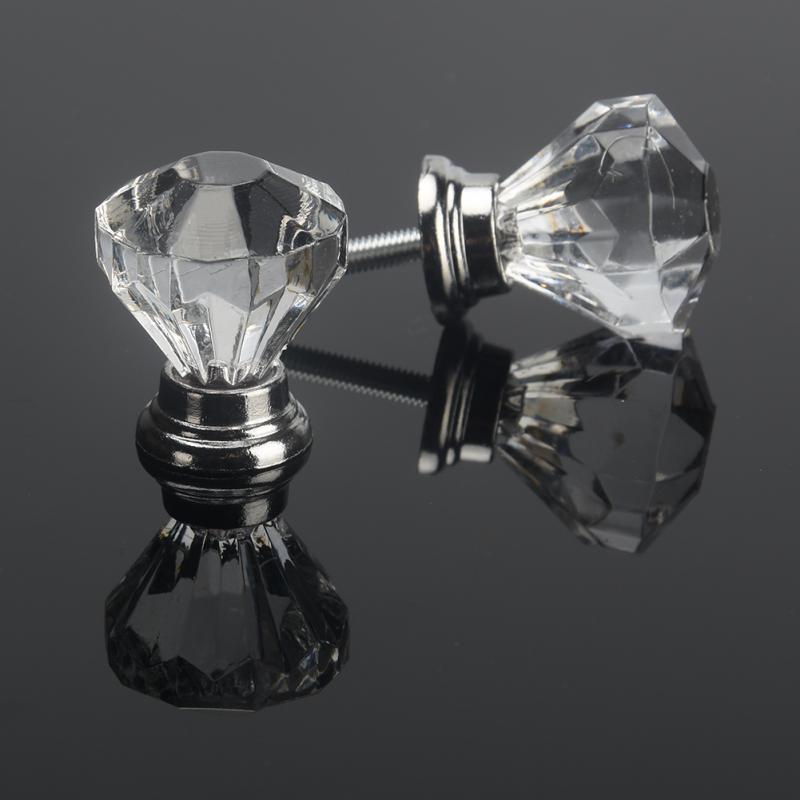 12 kpl/sarja timantin muotoinen kirkas akryyli nupit kaappi laatikko vedä keittiön kaapin ovi vaatekaapin kahvat laitteistot