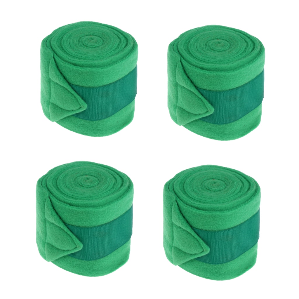 4pcs Soft Fleece Horse Leg Wraps Equestrian Horse Care Leg Brace Strap 240cm