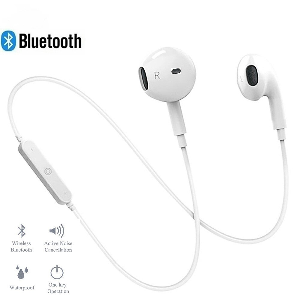 Trådløse bluetooth høretelefoner til iphone xs samsung 9 støjreducerende headset halsbånd life sport stereo in-ear med mikrofon