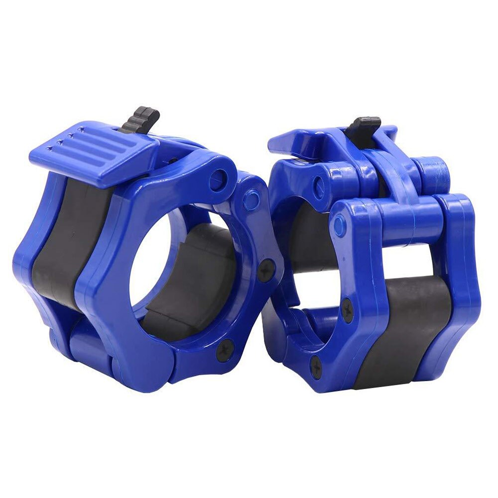 1 par 50mm skivstång fjäderkrage stång fjäderkrage clips hantelklämma spinlocks gym fitness svart: Blå