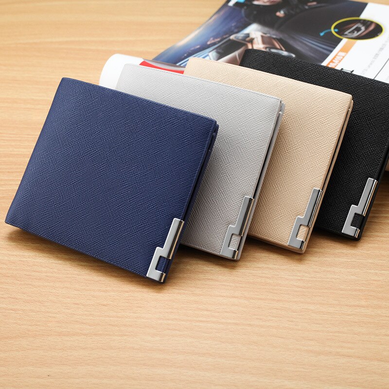 Bifold Portefeuilles Voor Mannen Kaart En Contant Houder Zwart Lederen Portemonnee Carteiras Beroemde Mode Luxe
