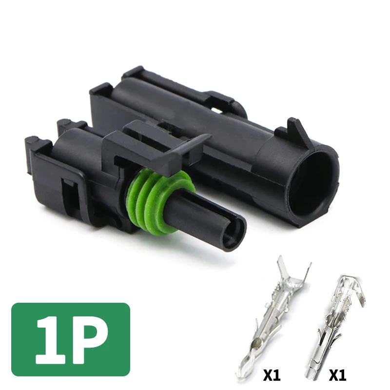 Delphi 2,5 Serie 1/2/3/4/6 Stift Automobil Wasserdichter Steckverbinder Männlich Weiblich Steckdose Anschlusshülle: Armee Grün