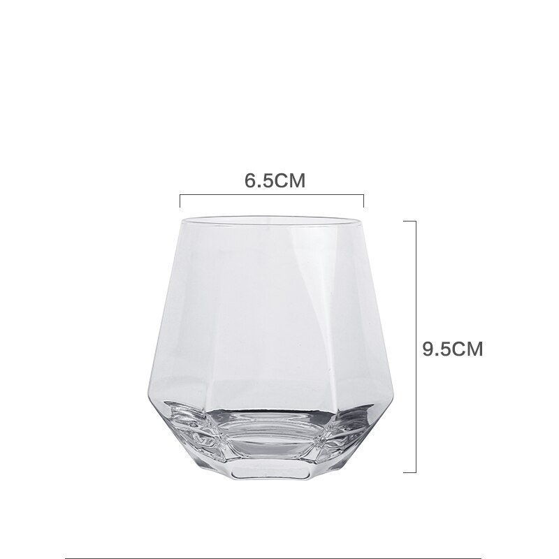 Japanse Stijl Glas Whisky Spirit Glas Rode Wijn Glas Goud Velg Diamant Glas Zes-Zijdige Huishoudelijke Transparant Glas Water cup: A