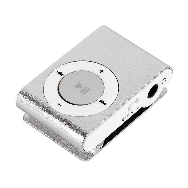 8 kleuren Portable Mini Mp3 Muziekspeler Mp3 Speler Ondersteuning Micro TFCard Slot USB MP3 Sport Speler Usb-poort Met oortelefoon: Zilver