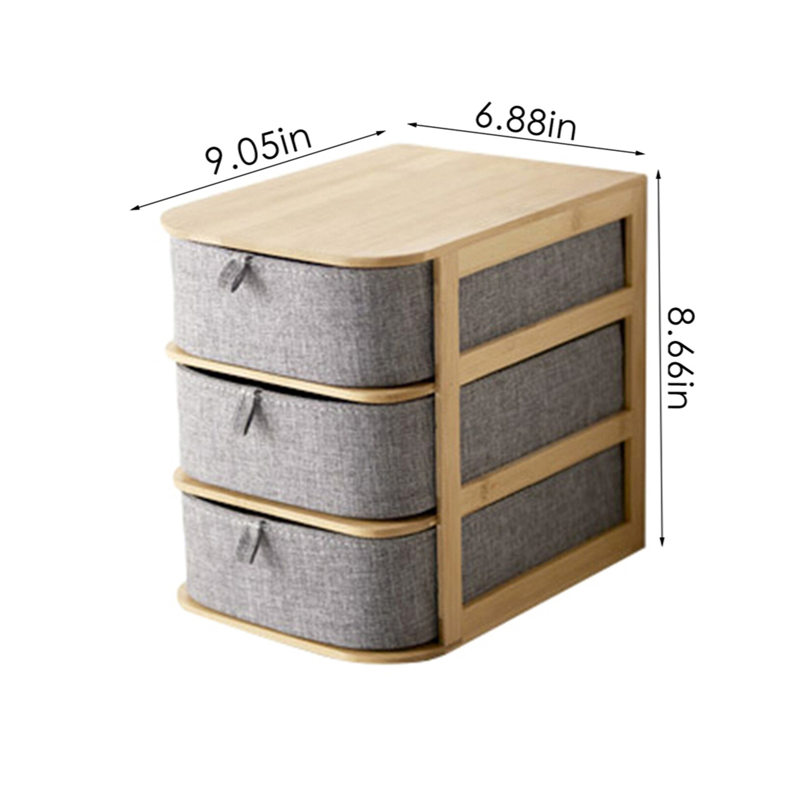 Multi-layers Wooden Organizer Cloth Wardrobe Storage Drawers Underwear Divider Box Clothes Cabinet Closet Case Home: 3 Layer Size L