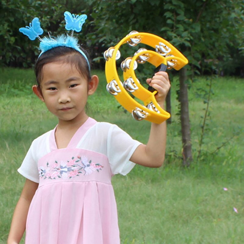 Tambourine Percussion Musical Instruments Hand Bell Double Rows Party Tambourine YS-BUY: Yellow