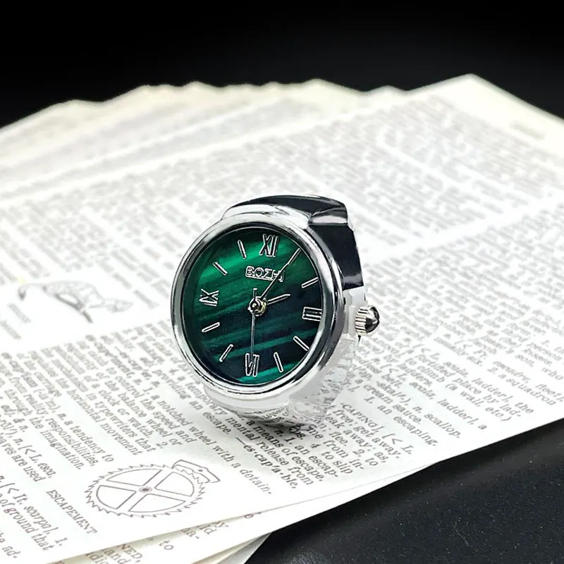 Anillo de reloj de dedo para hombre y mujer, accesorios de con movimiento , carcasa de aleación Vintage, reloj de cuarzo, joyería, , superventas: Plata