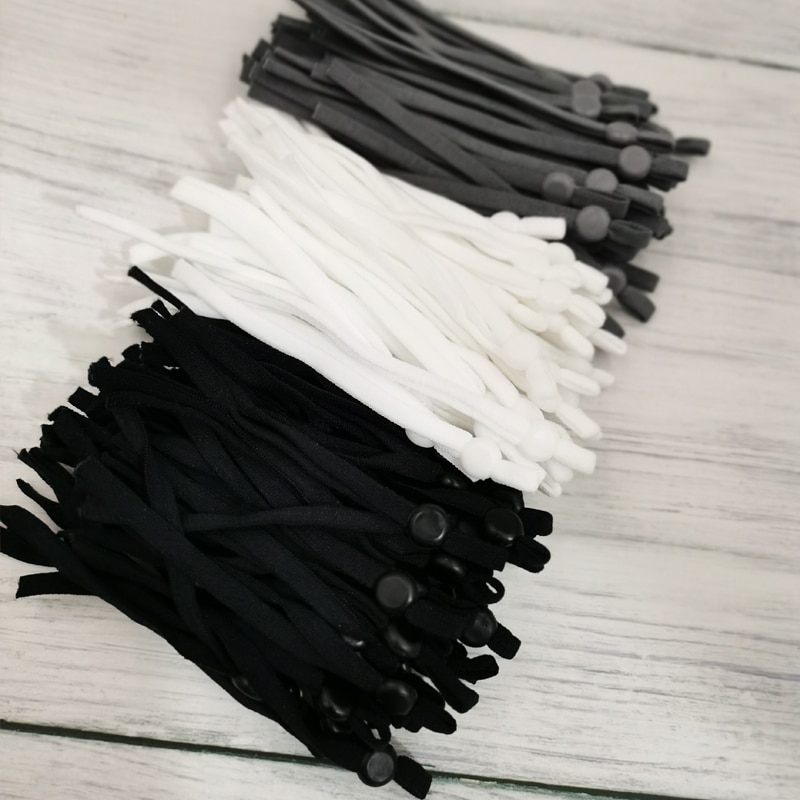 Justerbar maske reb syning af elastikbånd med spænde hvid sort reb diy gør tilbehør leverancer