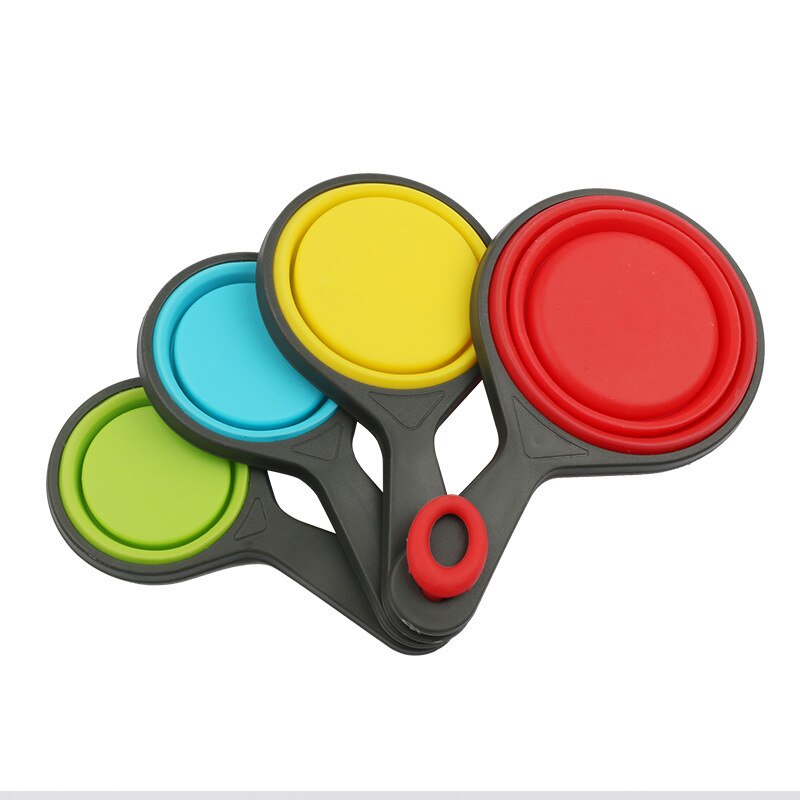 Silicone Measuring Spoons 4/8 Pcs Measuring Cup Sets Kitchen Cooking Tools Baking Accessories Kits: 4pcs (opp bag)