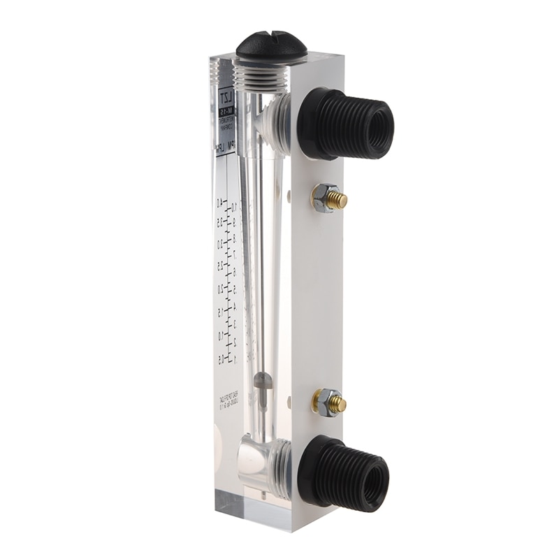 2 Pcs Panel Type Flow Meter : 1 Pcs 0.5-5 GPM 2-18 LPM Water Flow Panel Mount Type & 1 Pcs Black Adjustable Knob 0.1-1 GPM LZM-1