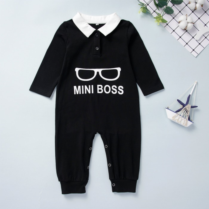 Kinderen baby lente herfst kleding baby kinderen jongens baby brief romper jumpsuit lange mouw peuterkleding outfits 0-3y