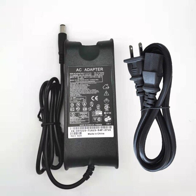 Hsw bærbar adapter til dell 19.5v 3.34a 65w strømforsyning oplader pa -21 til dell inspiron 15 1545 1750 xps  m1330: 19.5 v 3.34a og os