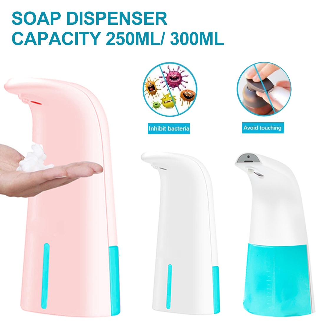 Aanraakloze badkamerdispenser, slimme sensor dispenser voor vloeibare zeep voor de keuken, handvrije automatische zeepdispenser