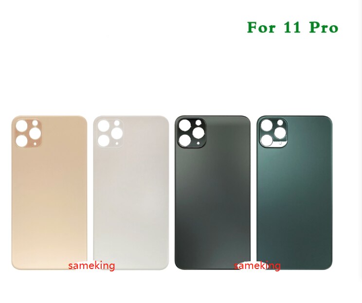 Funda de cristal trasera para iPhone 11 pro 11Pro max, reemplazo de la carcasa trasera, el mejor agujero grande Carcasa Trasera batería
