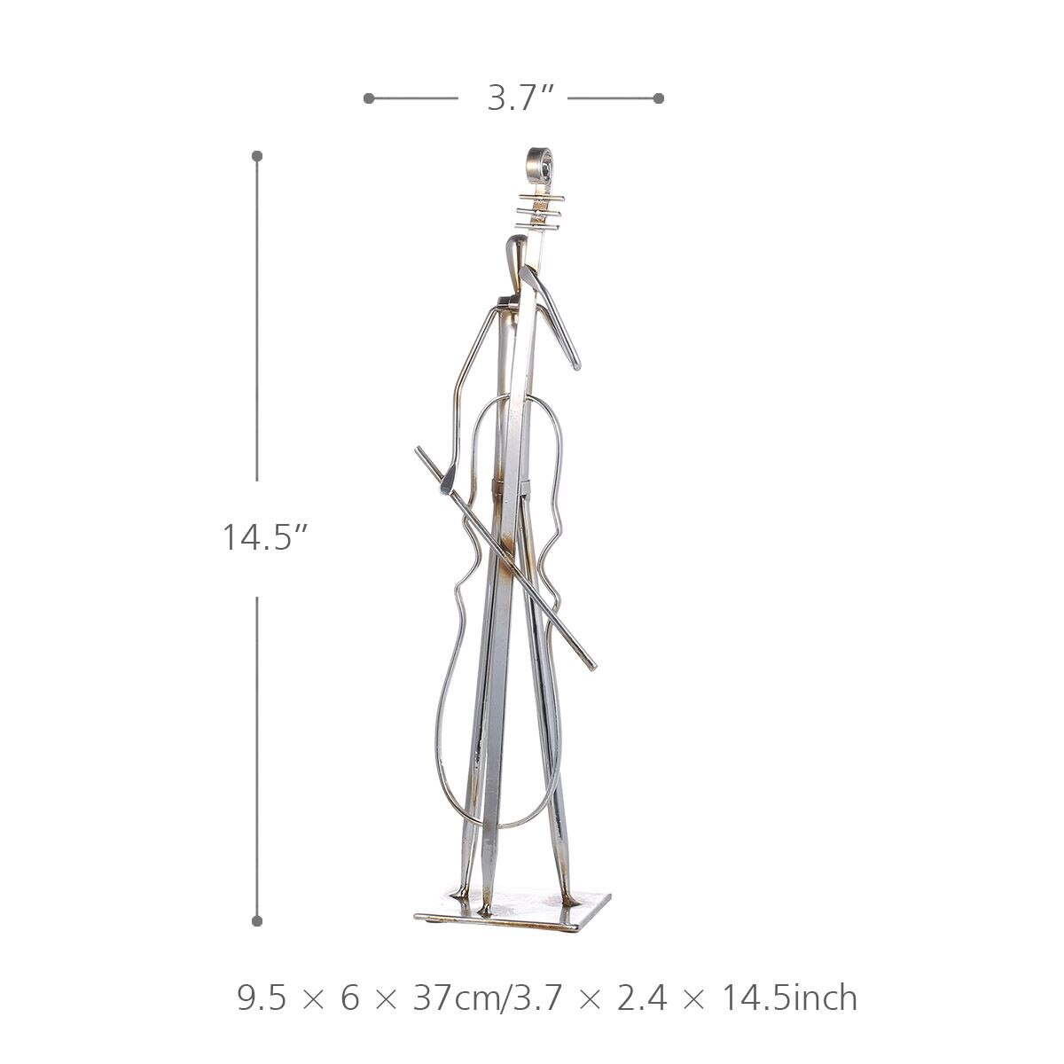 Tooarts Metal Sculpture Orchestra Cello Iron Sculpture Abstract Sculpture Modern Sculpture Band Instrument Home Ornament
