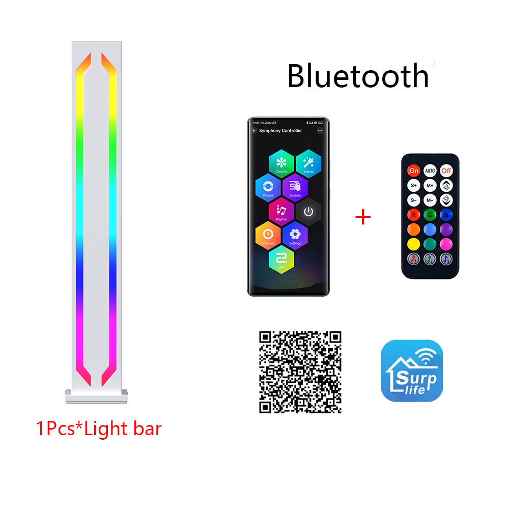 LED Schreibtisch Stehleuchte RGB Lichtleiste Nachtlicht schwarz sensorlose Musik Rhythmus Atmosphäbetreffend Licht Spiel TV Raum Dekoration Licht: Weiß