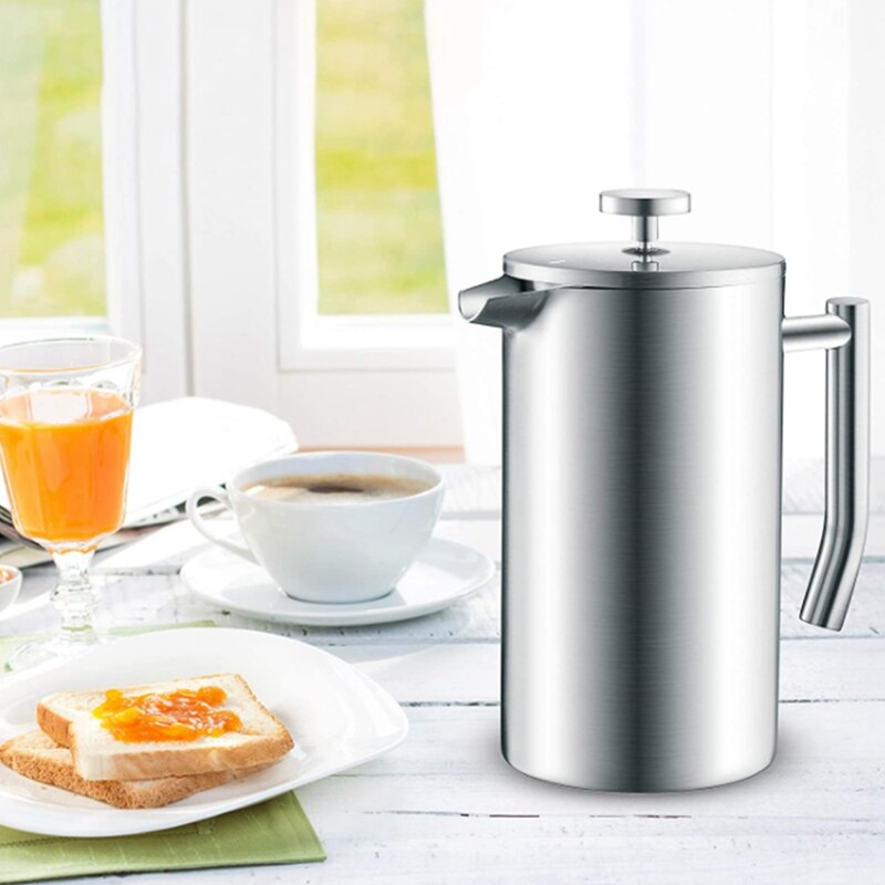 Stainless Steel French Press Coffee Maker 1L Double Wall Coffee Press ,And Easy Press, Coffee Press
