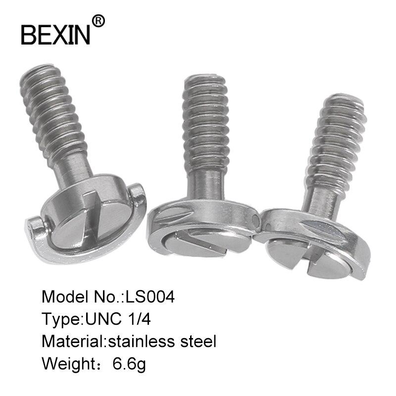 Adattatore a vite lunga d-ring con albero a D per fotocamera a sgancio rapido filetto da 1/4 pollici per treppiede Qr piastra a sgancio rapido (confezione da 2)